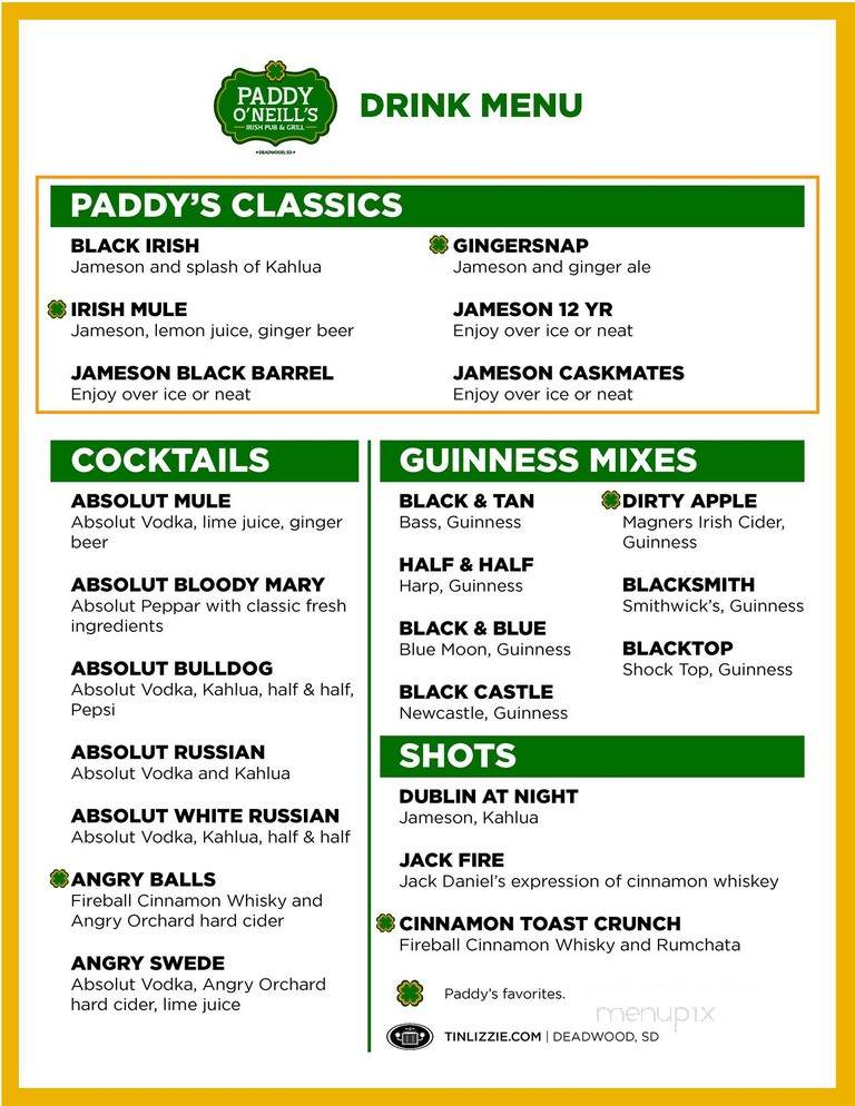 Paddy O'Neill's Irish Pub & Grill - Deadwood, SD
